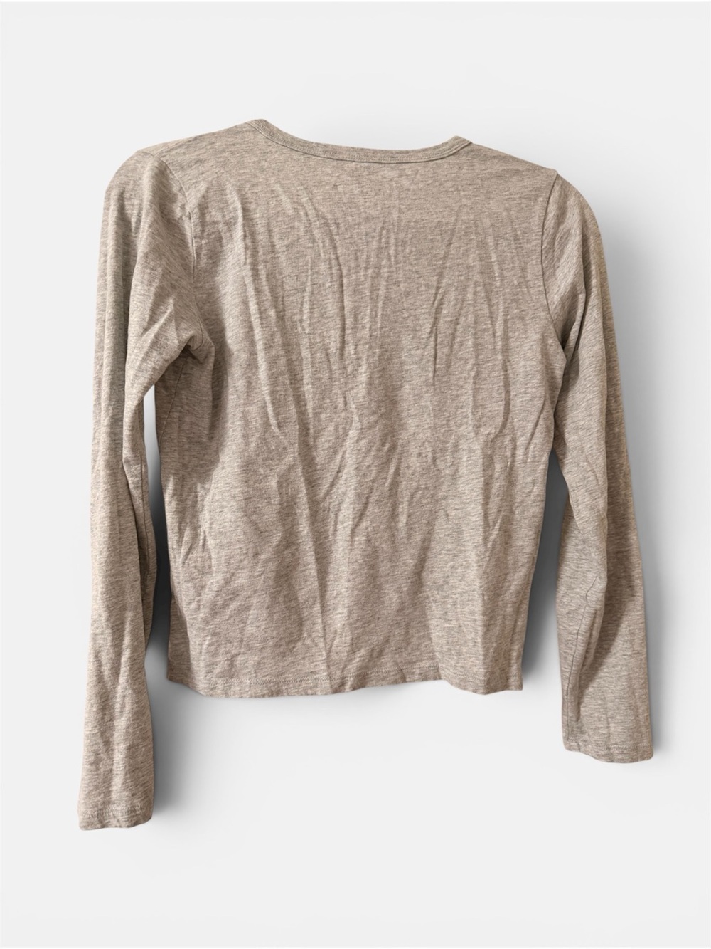Aerie Taupe Long Sleeve Henley Top - Picture 2 of 4